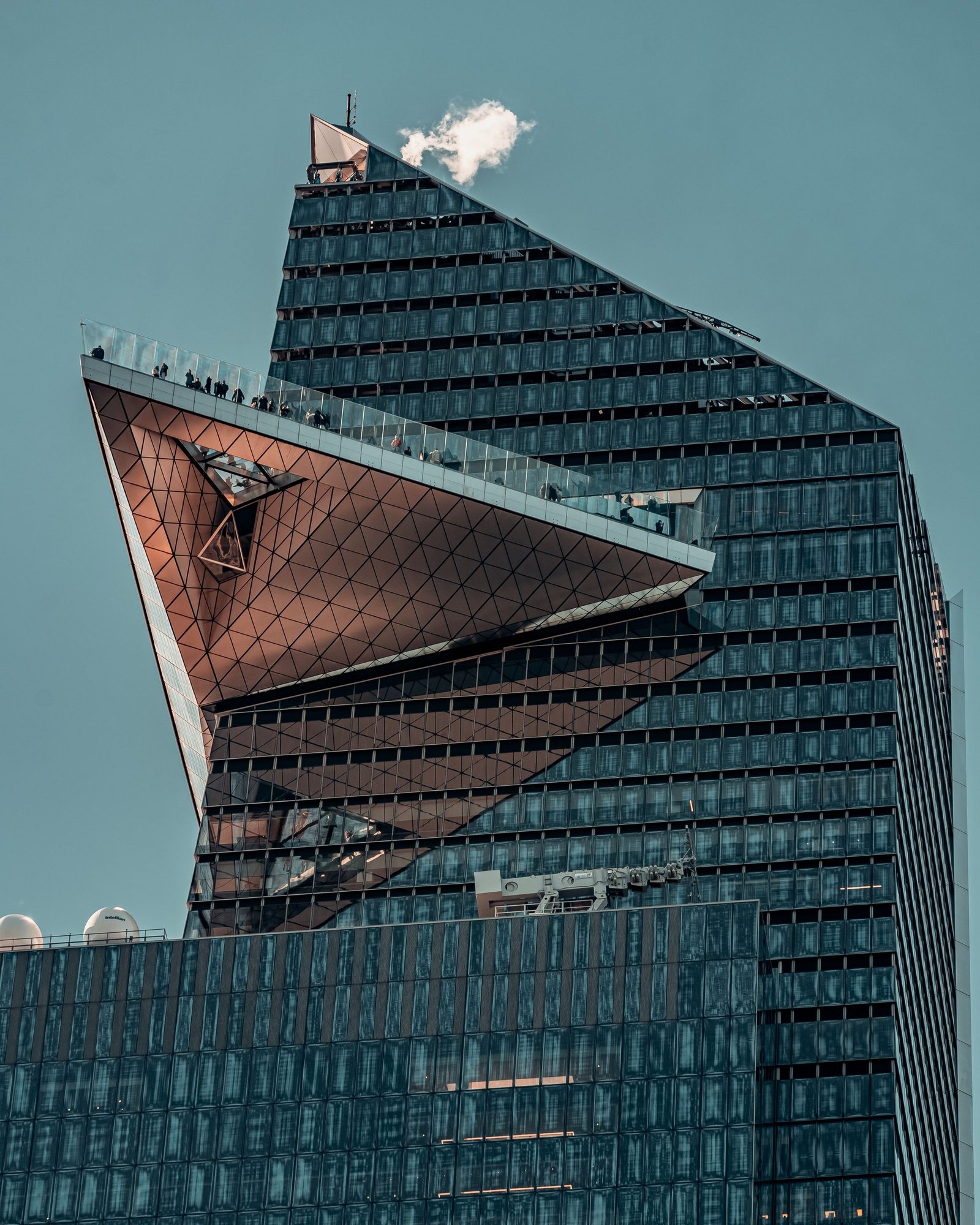 City Climb harnessed climbers on Edge NYC skydeck