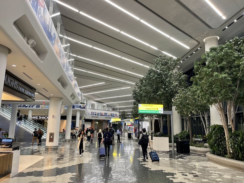 LaGuardia Terminal B departure hall near the lounges