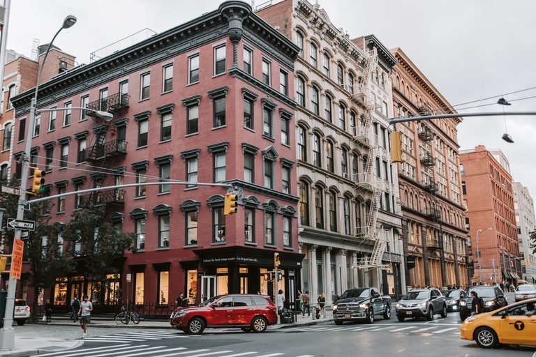 Luxury boutique hotels SoHo TriBeCa – historic cast-iron streetscape in downtown Manhattan