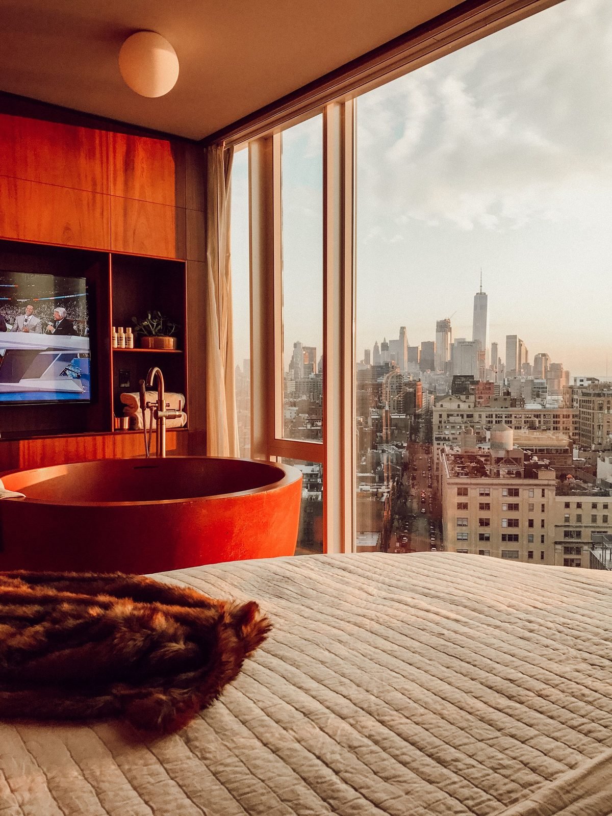 luxury corporate housing NYC skyline view