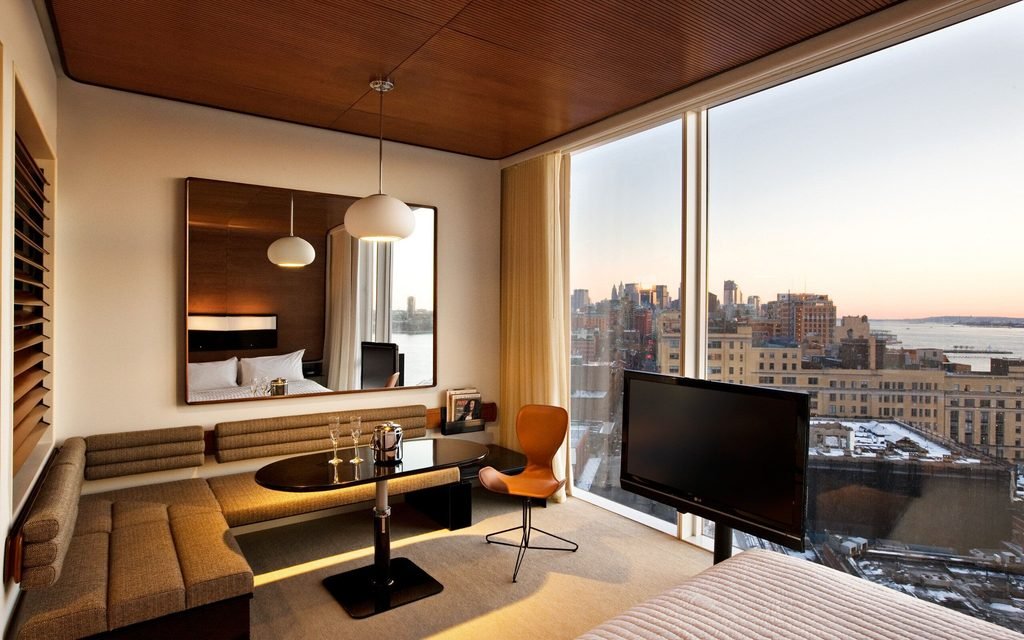 The Standard High Line hotel rooftop with Hudson River views in Meatpacking District