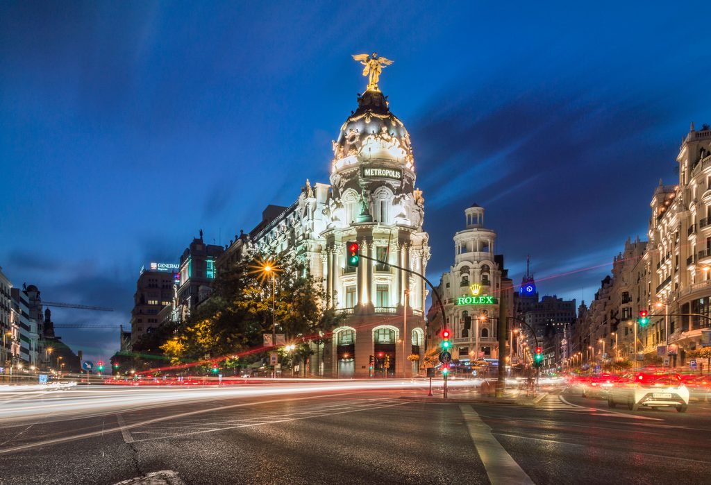 Madrid cityscape, gateway for Iberia Avios business class awards to New York