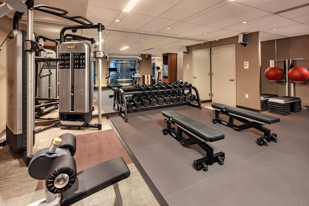 Fitness center at The Quin Central Park by Hilton Club, two blocks from the park